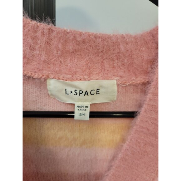 L*Space Pink and Yellow Striped Sweater - Picture 4 of 9